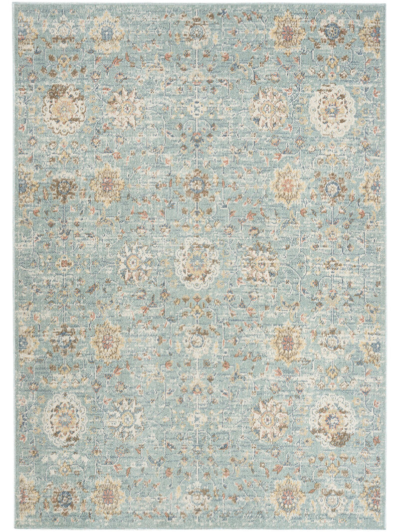 Washable Decor WSD14 Blue 5'3" x 7' Rug