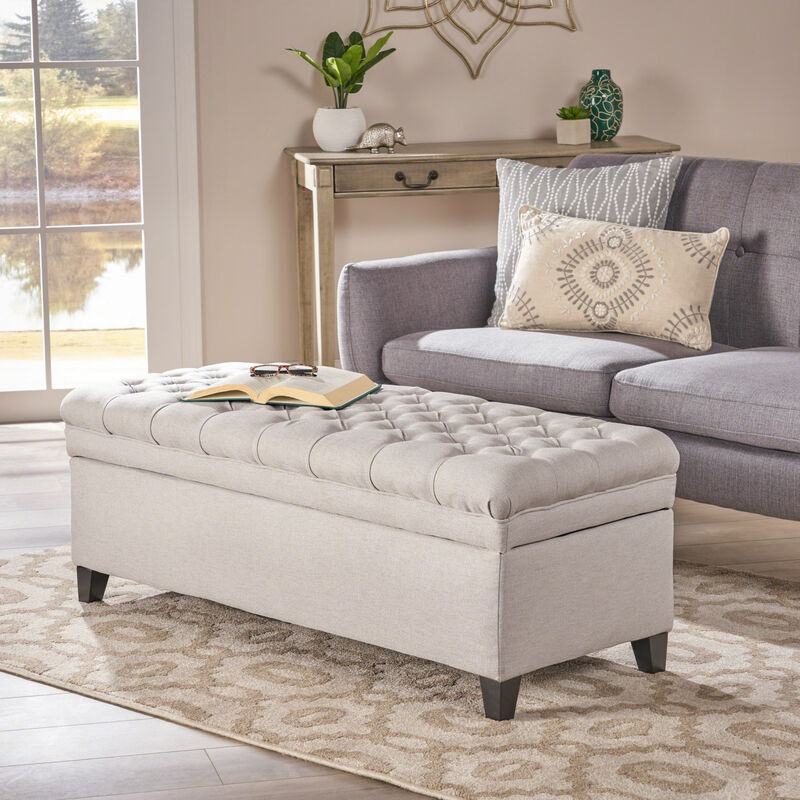 Streamdale Juliana Gray Storage Ottoman (50'' x 20.5'' x 18.3'') image number 2