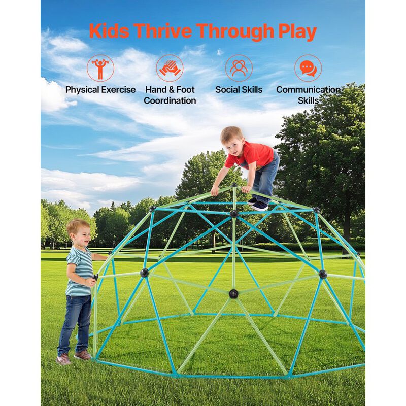 Geometric Climbing Dome with Swing Seat, Outdoor Playground Equipment for Kids Backyard-Multi Color image number 3