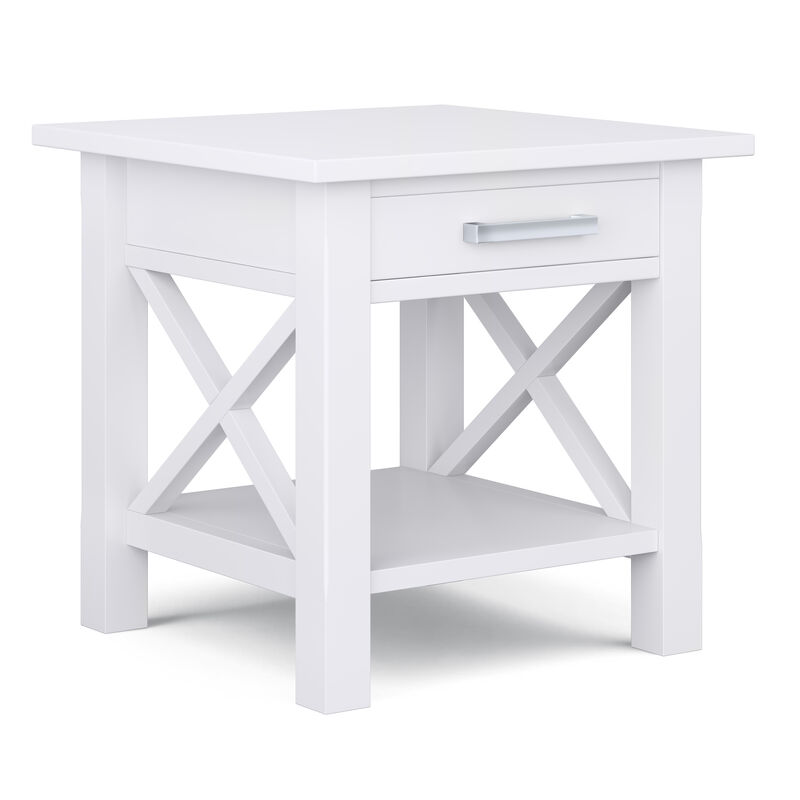 Simpli Home Kitchener Solid Wood End Table In White image number 0