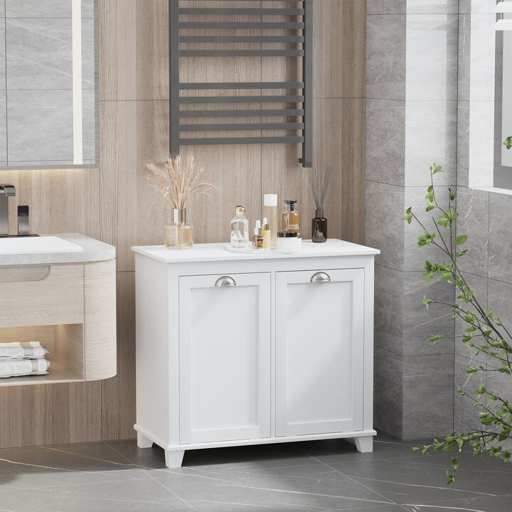 Hivvago Dual Tilt-Out Laundry Hamper Cabinet Bathroom Storage