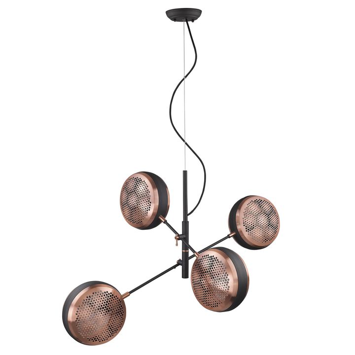 Hivvago Tholos 4-Light Matte Black Pendant