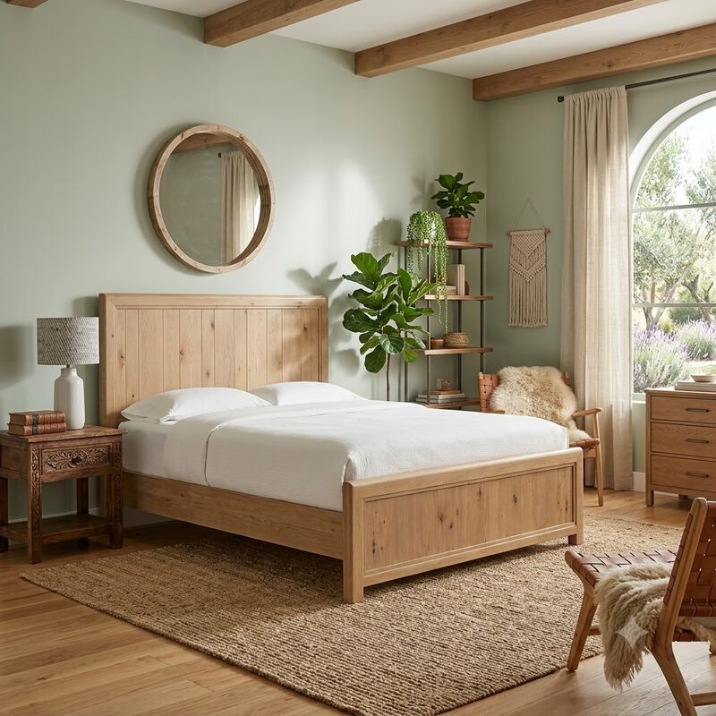 Driftwood King Panel Bed image number 1