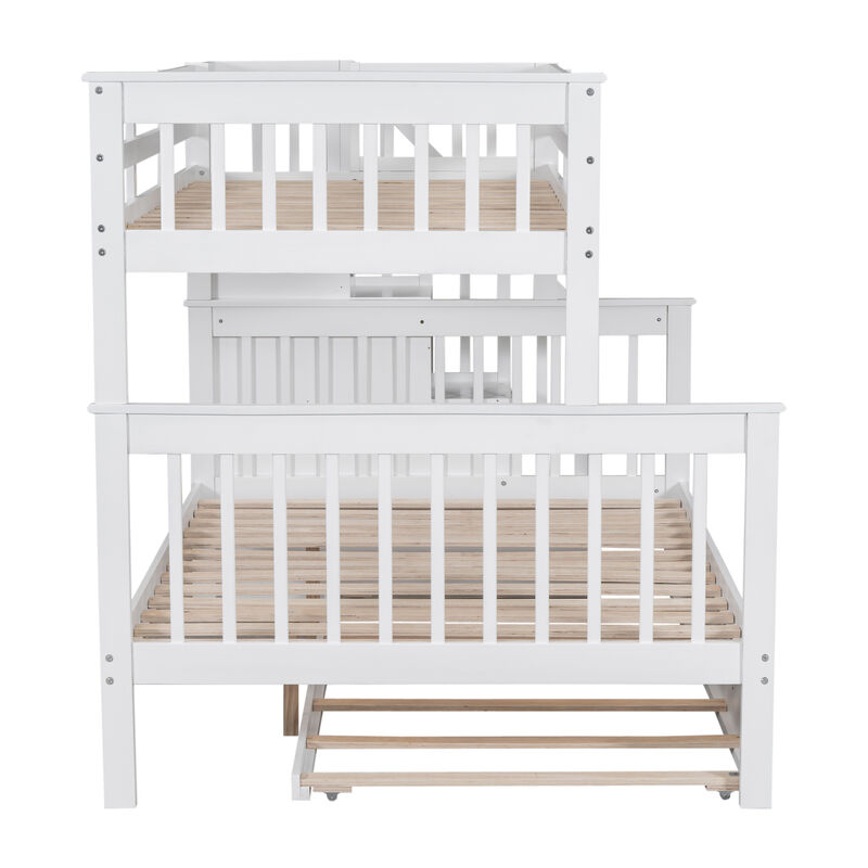 Merax Bunk Bed with Trundle and Guard Rail