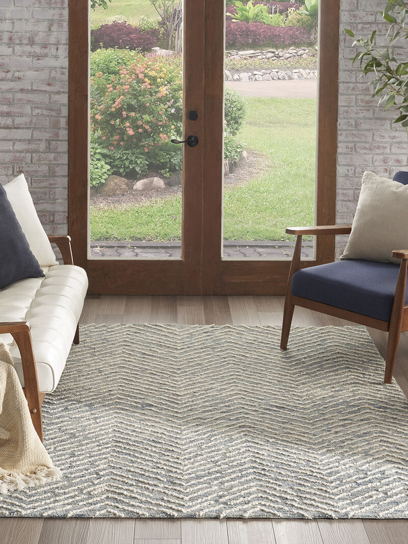 Colorado CLR02 Indigo/Ivory 3'9" x 5'9" Rug image number 7