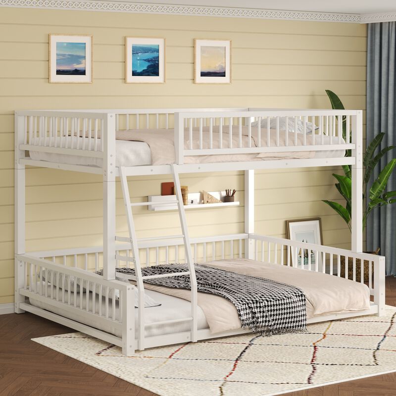 Merax Bunk Bed Frame with Ladder and Safety Guardrails
