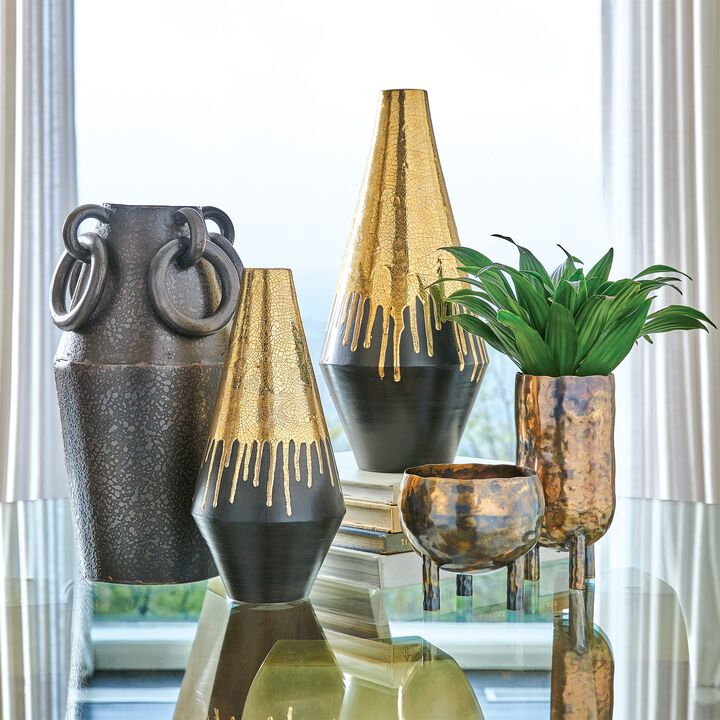 Gold Drip Vase-Small