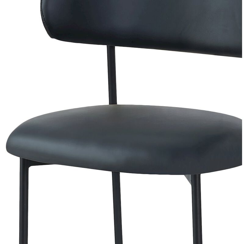 Meridian Furniture Lupita Black Vegan Leather Dining Chair, Set of 2