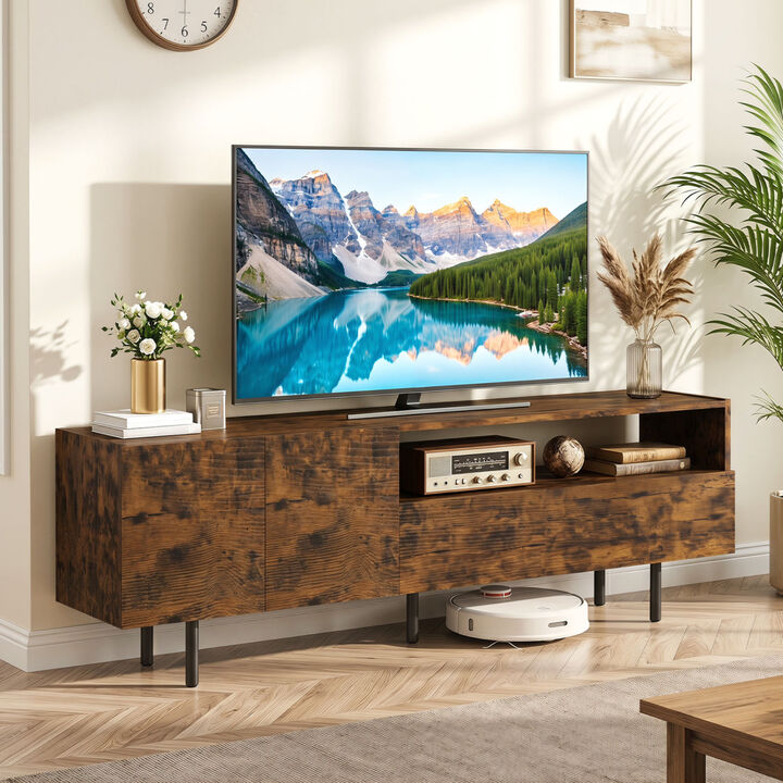 Modern Entertainment Center TV Stand with Storage Cabinet and Metal Legs