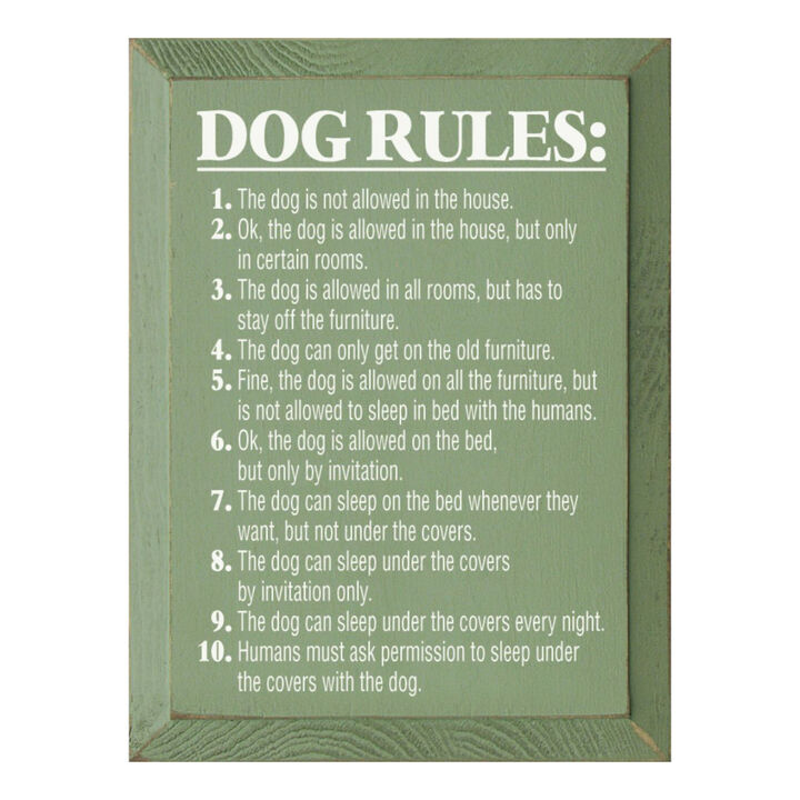 Funny Pet Rules Wood Sign Dog Lover Rustic Farmhouse Wall Hanging Decor