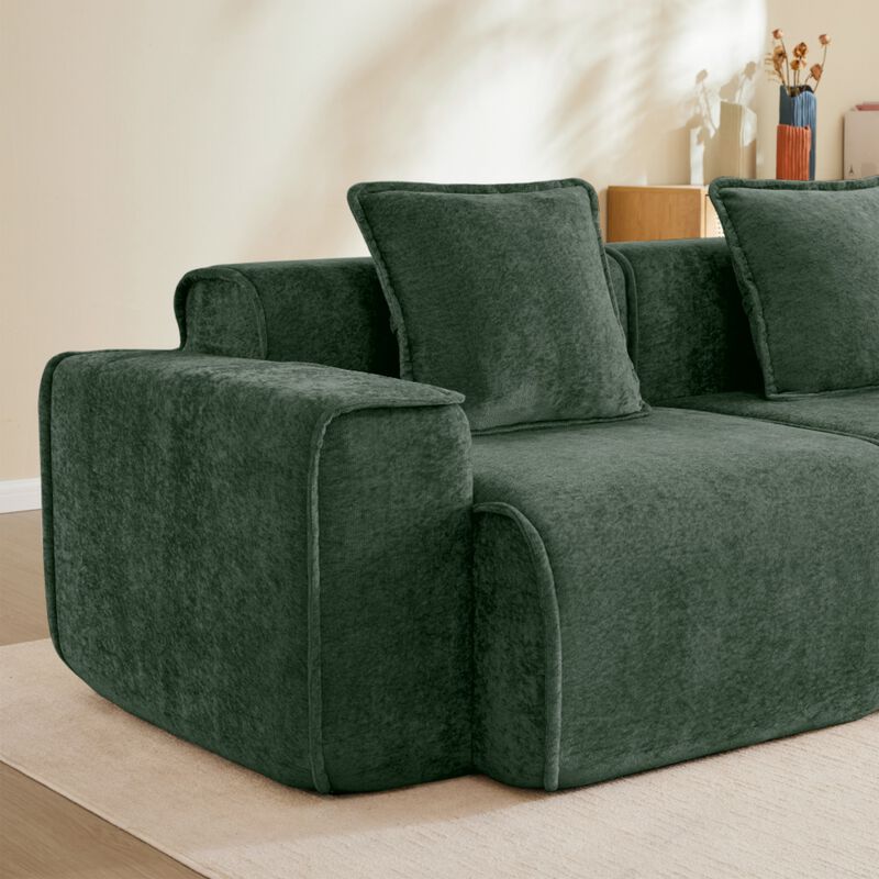 Glaquu Velvet Loveseat image number 5