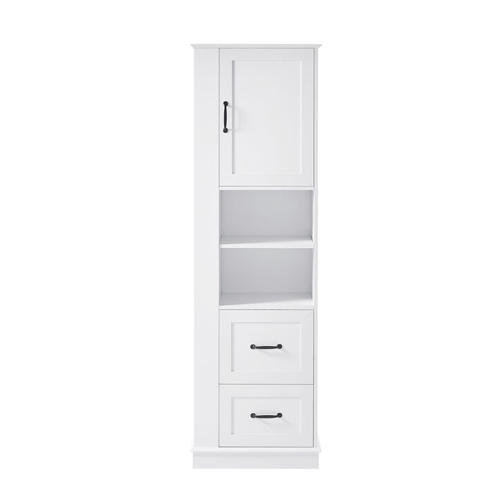Merax Tall Bathroom Utility Cabinet with Reversible Sides, 2 Adjustable Shelves