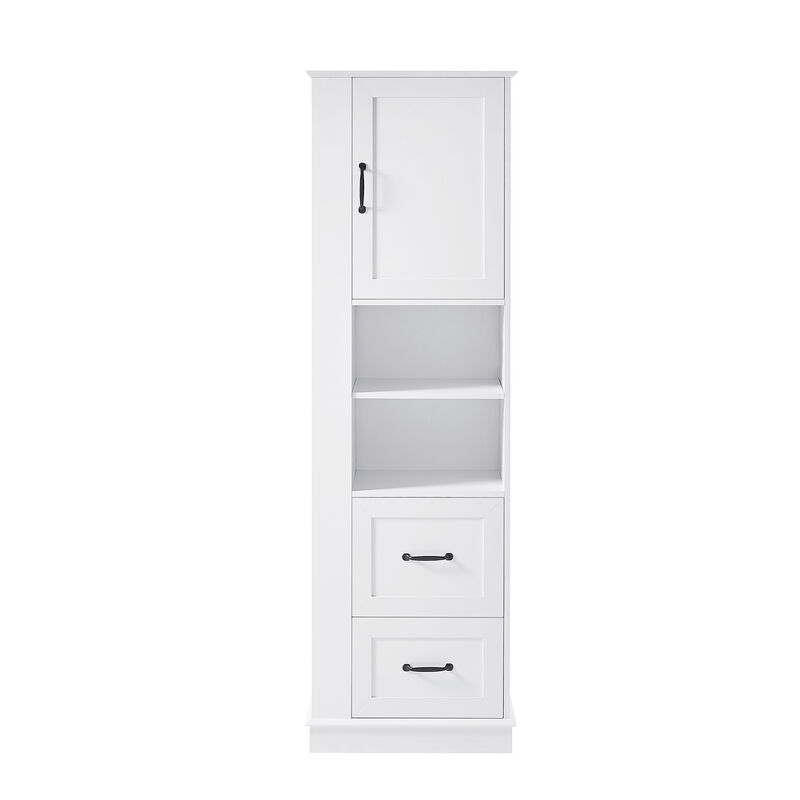 Merax Tall Bathroom Utility Cabinet with Reversible Sides, 2 Adjustable Shelves image number 0
