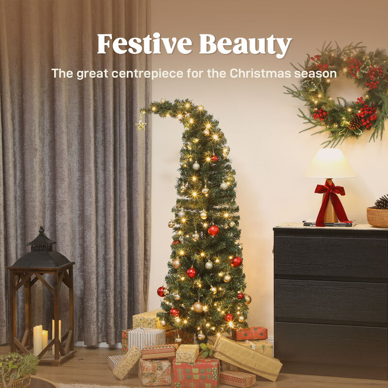 BreeBe 5 ft Prelit Christmas Tree with 100 LED Lights and Metal Stand image number 3