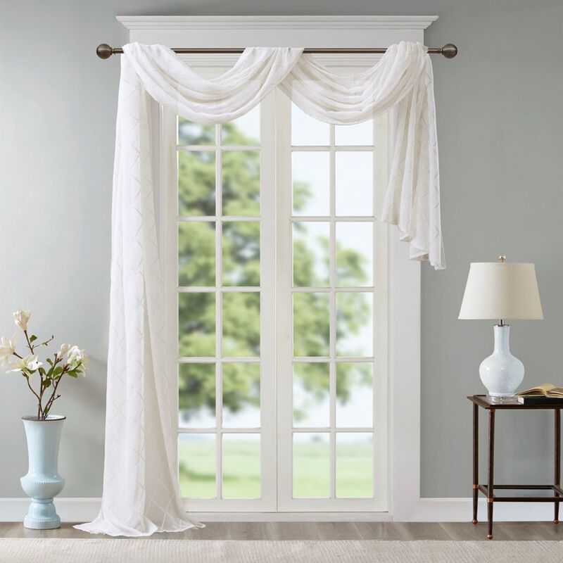 Gracie Mills Cyprian Diamond Embroidered Lightweight Sheer Window Scarf image number 2
