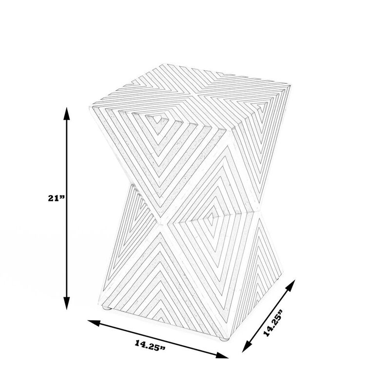 Butler Specialty Anais and Grey Bone Inlay Side Table, Gray and White image number 9