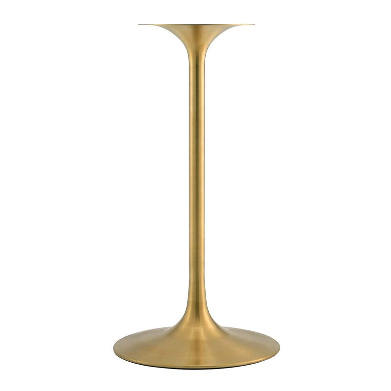Modway Lippa Round 28" Artificial Marble Mid-Century Modern Bar Table in Gold Black image number 4