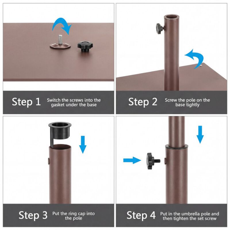 25 Inch Square Patio Umbrella Base 42 LBS Weighted image number 5
