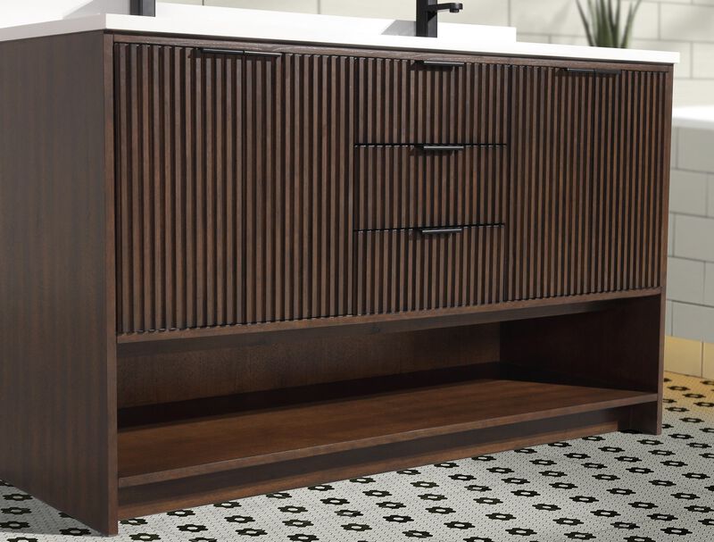 Diego 55" Bathroom Vanity Walnut image number 3