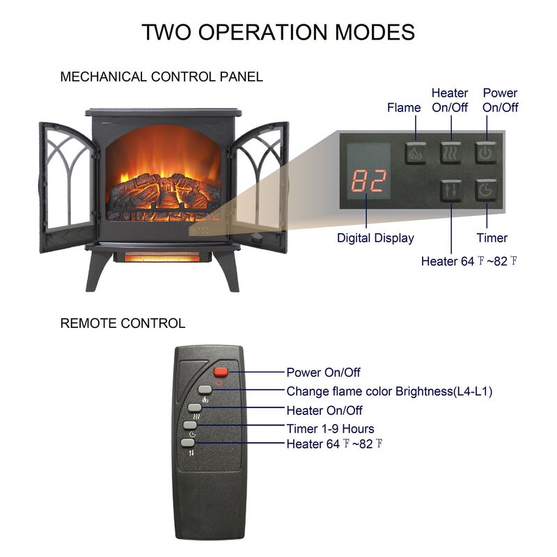 MONDAWE 24 Inch 3D Infrared Electric Stove With Remote Control