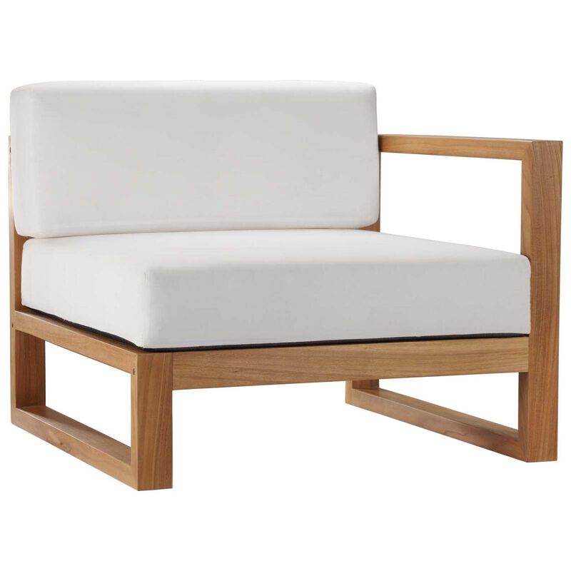 Modway EEI-4256-NAT-WHI-SET Upland Patio Teak Wood Sectional Sofa, 2-Piece Set (Loveseat), Natural White image number 4