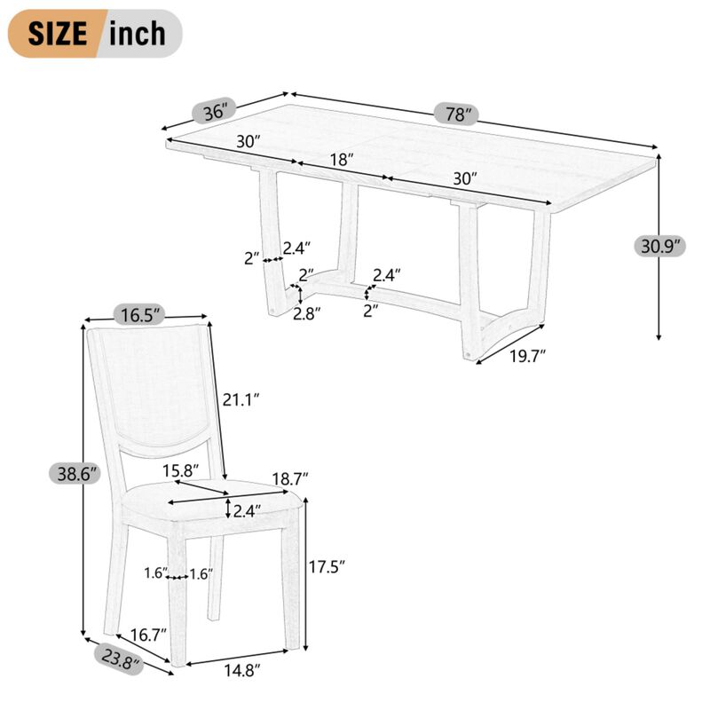 Toktes 7‑Piece Extendable Transitional Dining Set image number 9