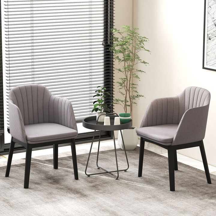 Upholstered Velvet Accent Modern Dining Chairs Set of 2 with Curved Backrests