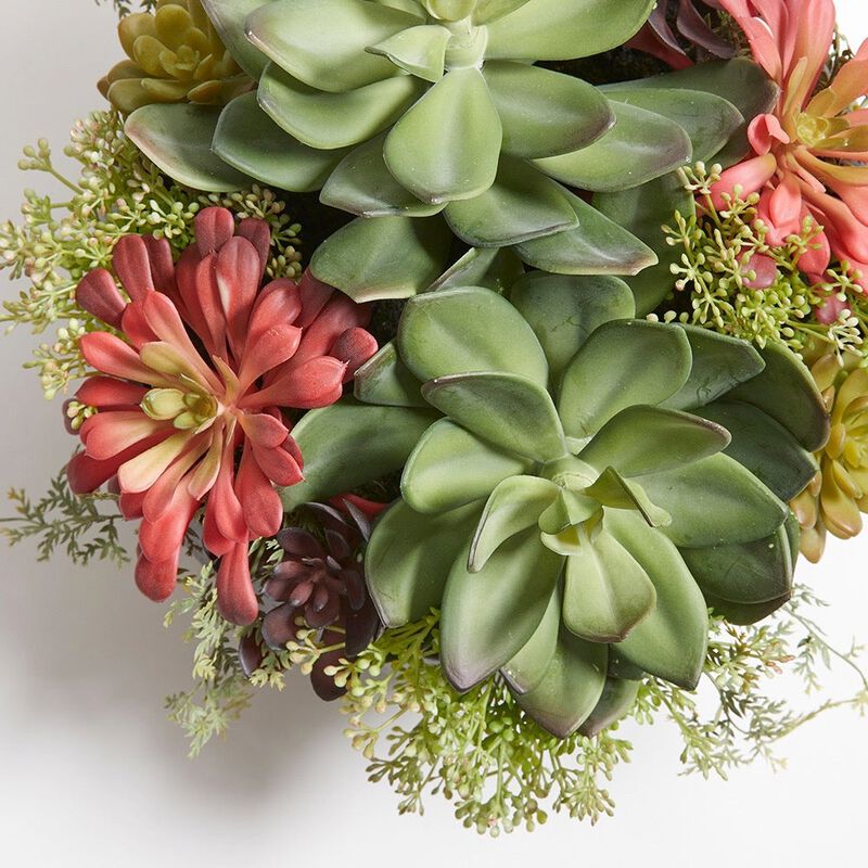 Round Artificial Succulent Arrangement, Gray Planter image number 6