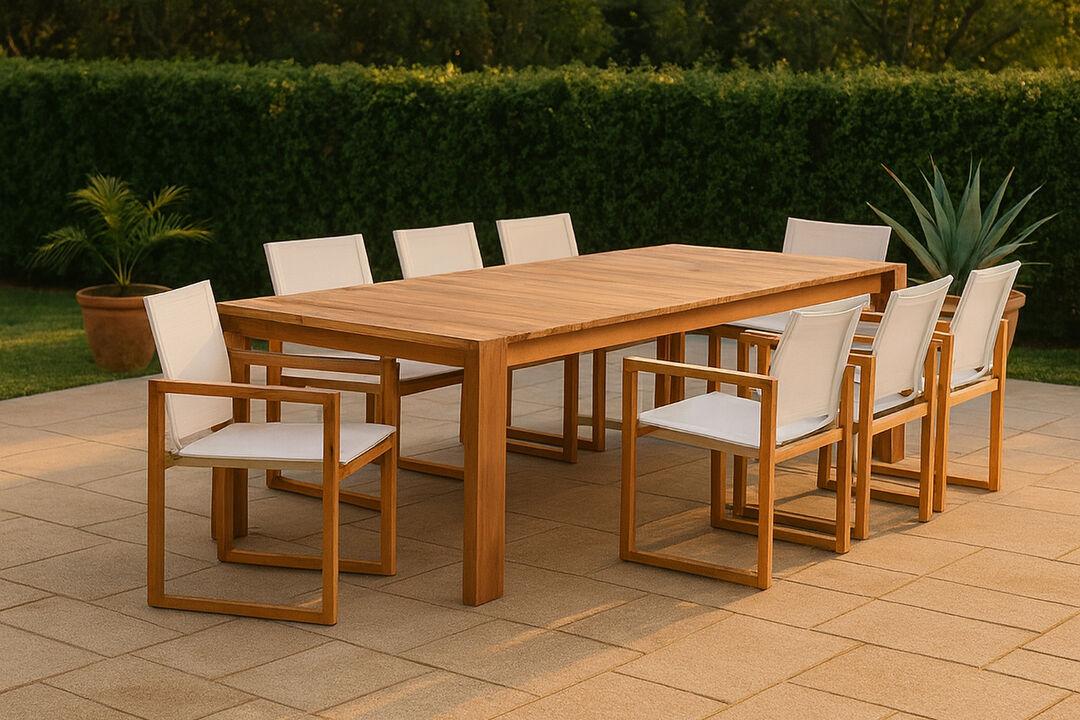 Meridian Furniture Tulum Off White Water Resistant Fabric Outdoor Patio Dining Arm Chair