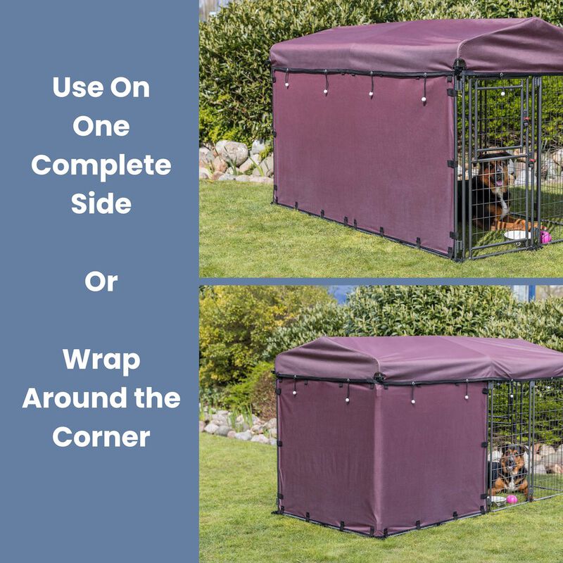 TRIXIE Dog Kennel Sunshade, All Weather Side Panel, Fits Kennel, Burgundy image number 3