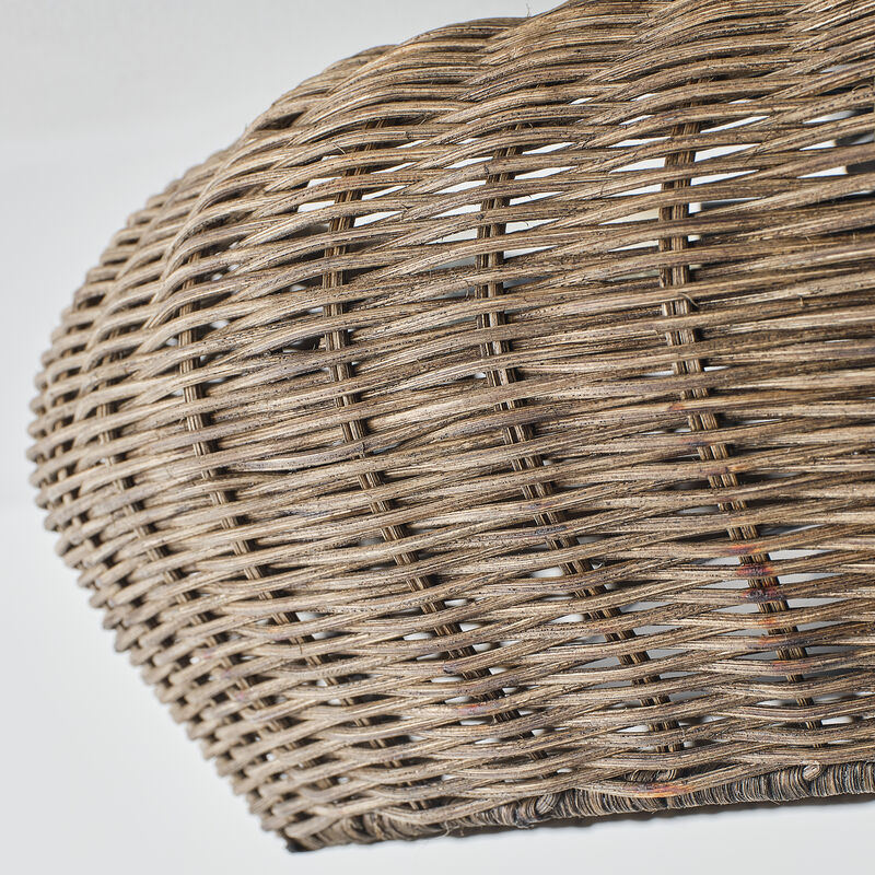 19.7" Boho Black Handwoven Rattan Caged Ceiling Fan with Light and Remote image number 8