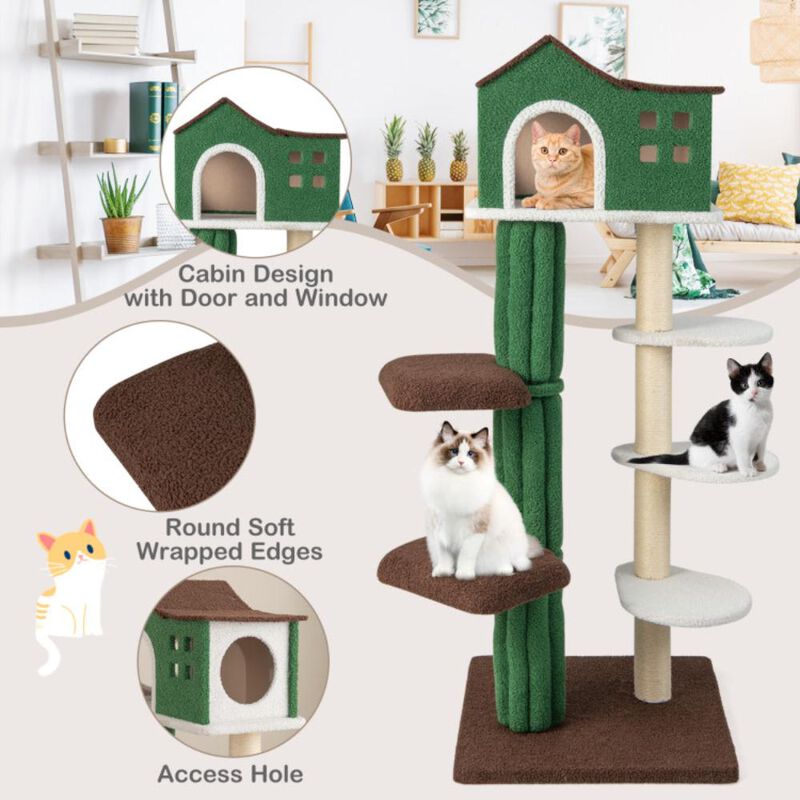 Hivvago Multi-level Cat Tree with Condo and Anti-tipping Device