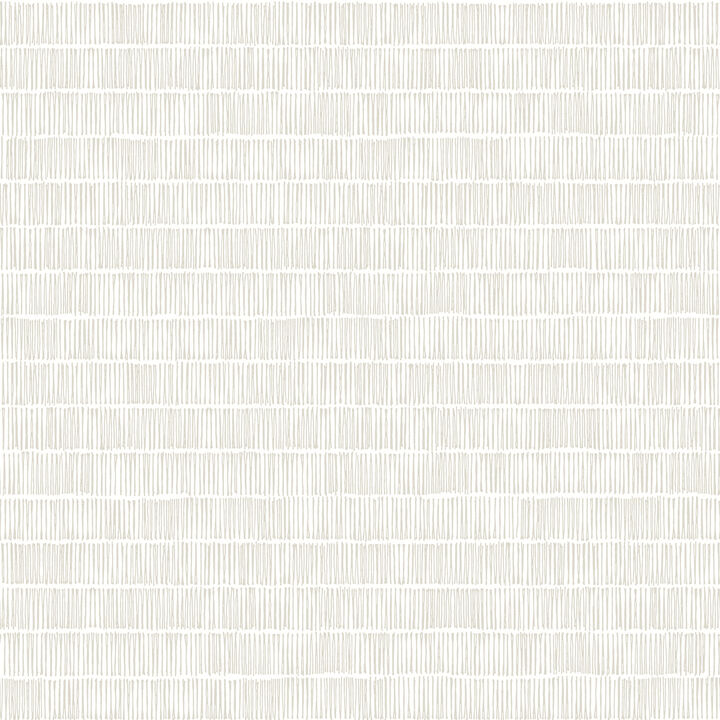 Horizontal Hash Marks White & Cream Wallpaper