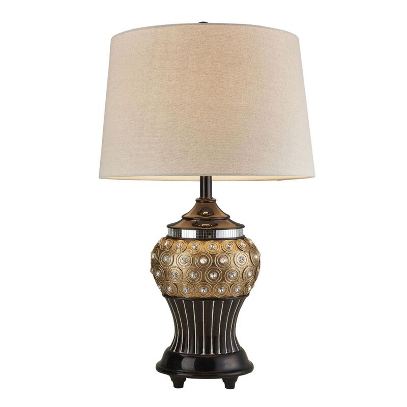 Hivvago Glitzy Gold Bejeweled Table Lamp