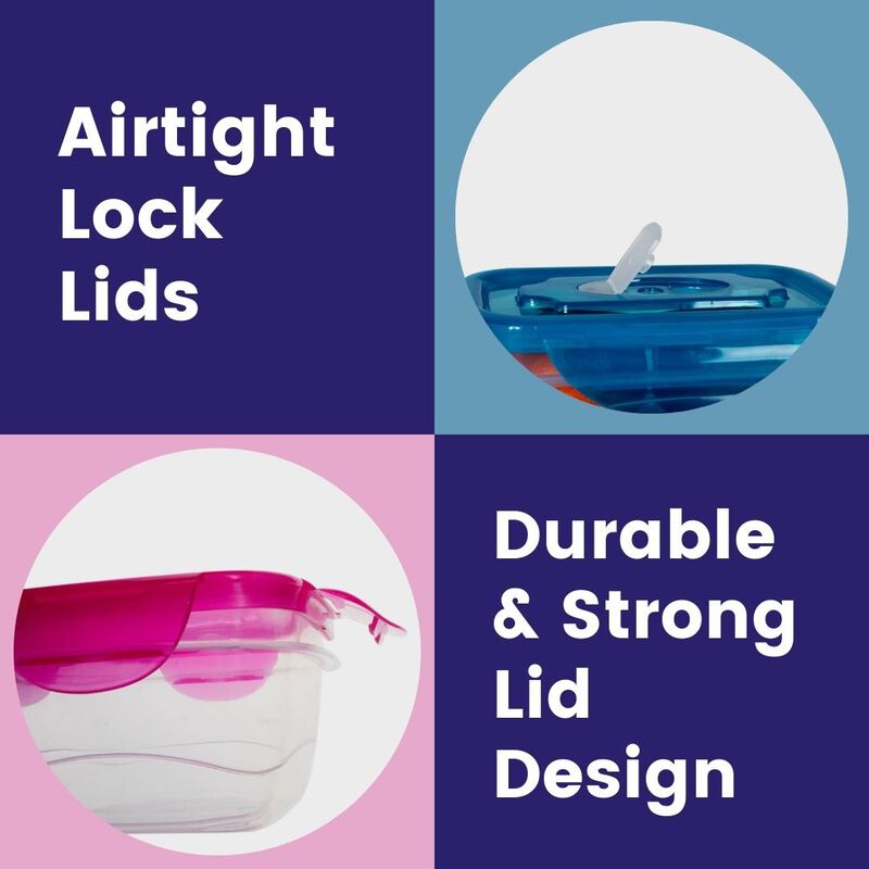 Plastic Jumbo Square Food Storage Container Set - 5 Container Set