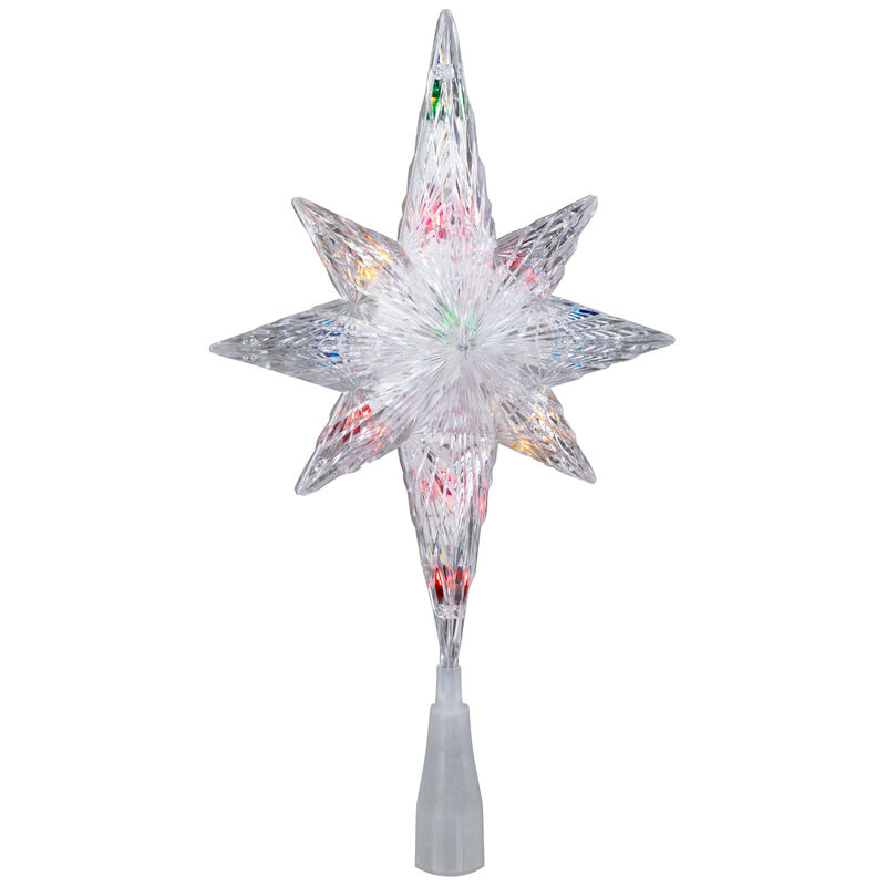 11" Lighted Clear 8 Point Star of Bethlehem Christmas Tree Topper - Multicolor Lights image number 3