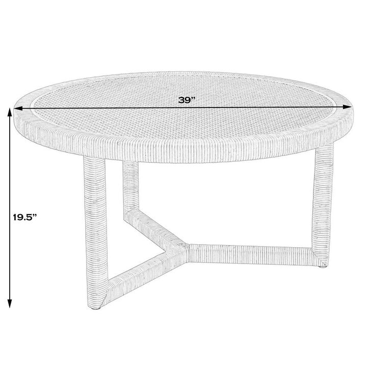 Butler Specialty Captiva Round Rattan Coffee Table, Natural
