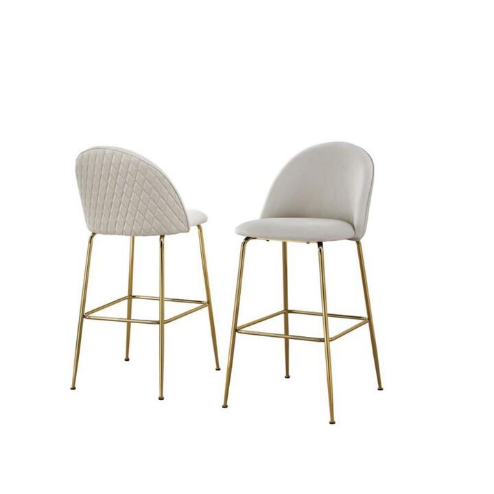 Best Quality Furniture Cream barstool with a gold base