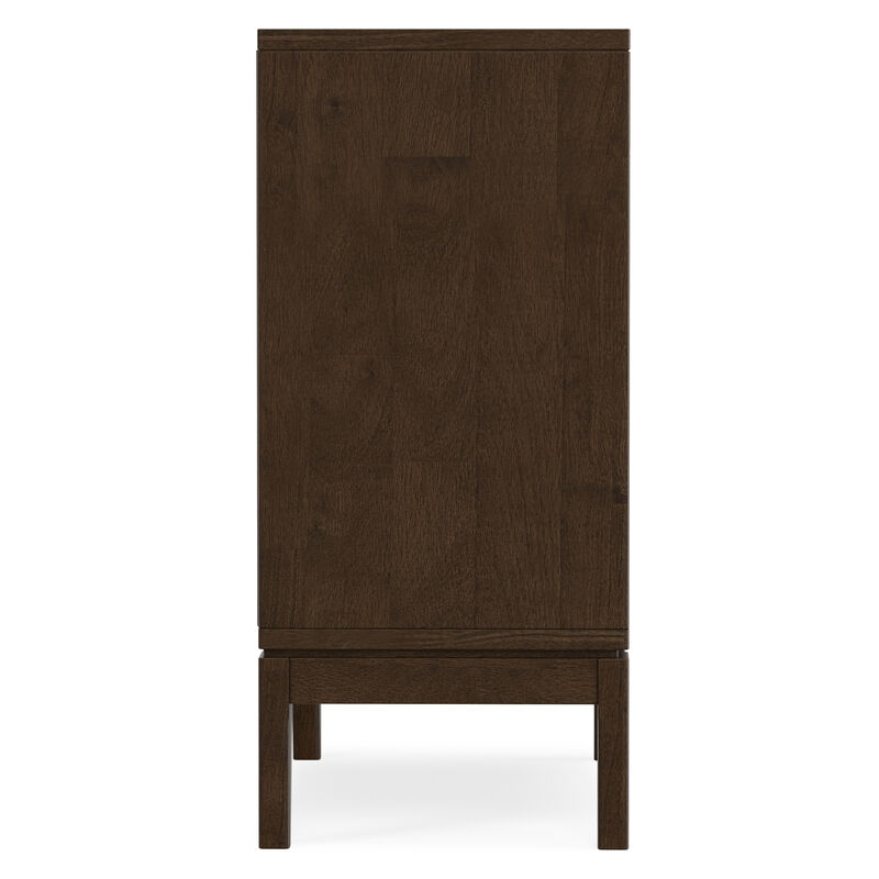 Harper 30 inch Wide Solid Hardwood Mid-Century Modern Low Storage Cabinet in Walnut Brown image number 5