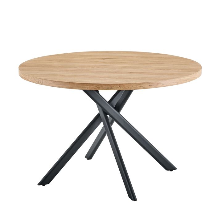 Round Folding Dining Table Thick MDF tabletop with reinforced metal frame Space saving round kitchen table for small spaces