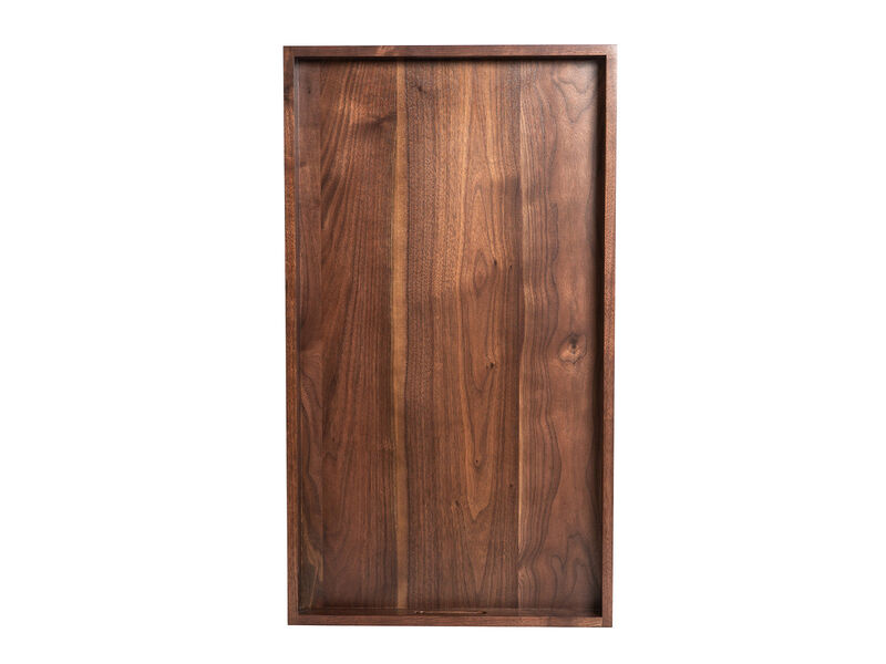 KINWELL Rectangle Black Walnut Wood Serving Tray Ottoman Tray image number 0