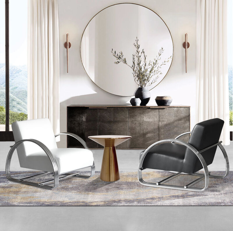 Pasargad Home Lorenzo Collection Stainless Steel Side Table