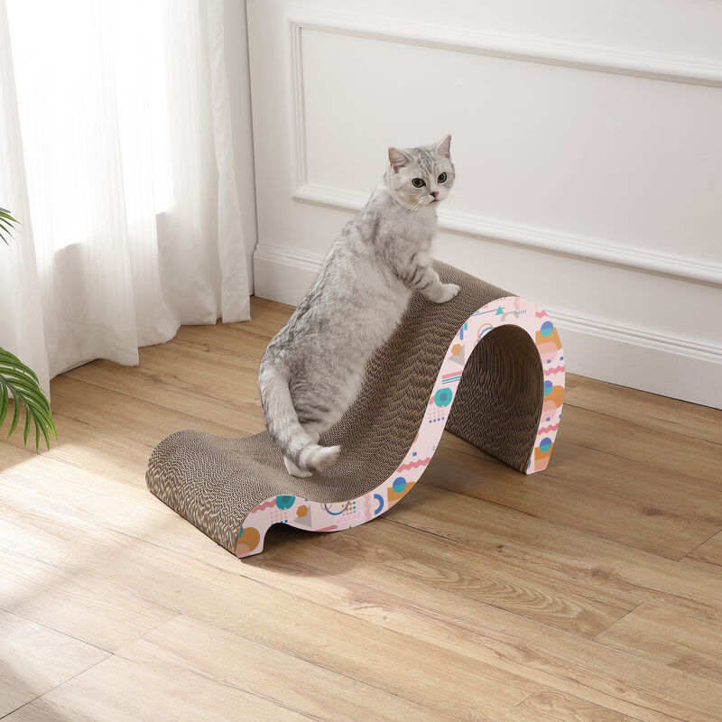 Kona Modern Cardboard Double-Sided Wave Cat Scratcher with Catnip