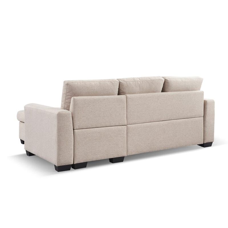OS Home and Office Furniture Tufted Sectional Chaise Sofa Sleeper with Storage