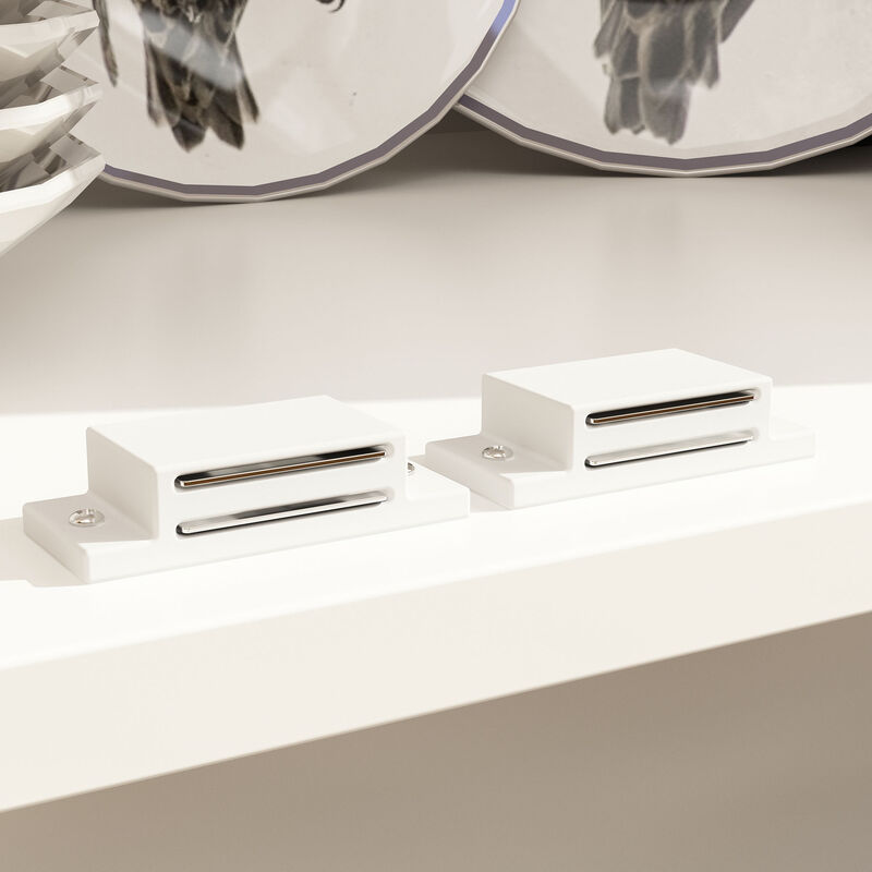 70.9 in. H White Paint Finish Wooden Storage Cabinet Buffet in Brown & White With Acrylic Doors and Drawers