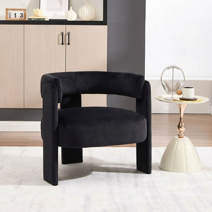 Envelor Modern Velvet Wingback Accent Armchair