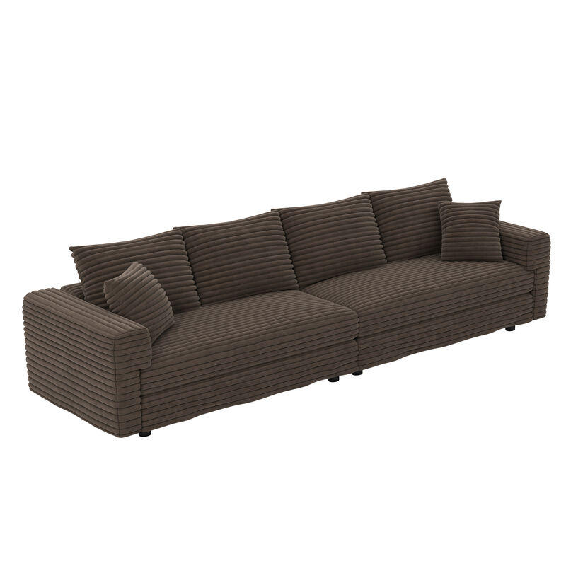 Merax Modern Comfy Upholstered 4-Seat Sofa Cloud Couch