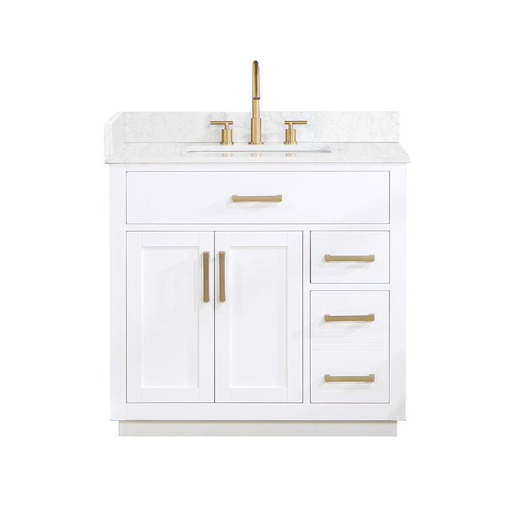 Altair 36 Single Bathroom Vanity in White without Mirror