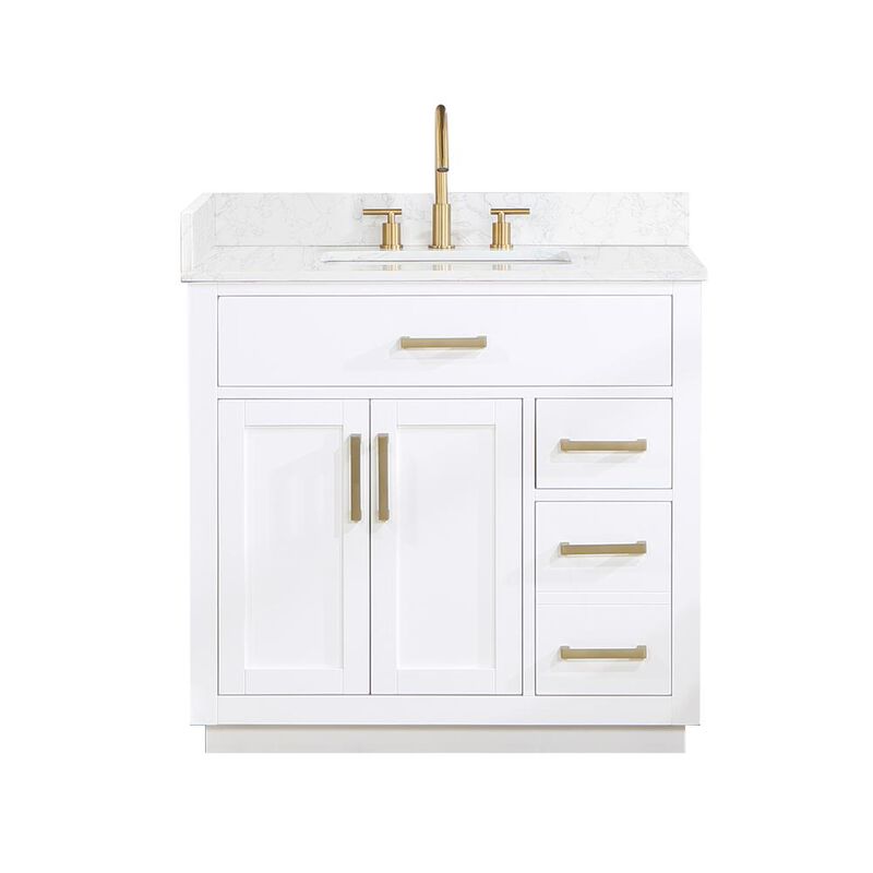 Altair 36 Single Bathroom Vanity in White without Mirror