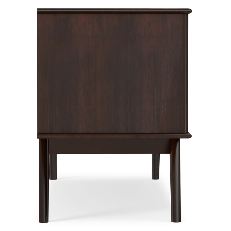 Draper SOLID HARDWOOD 60 inch Wide Mid Century Modern TV Media Stand in Medium Auburn Brown For TVs up to 65 inches image number 6